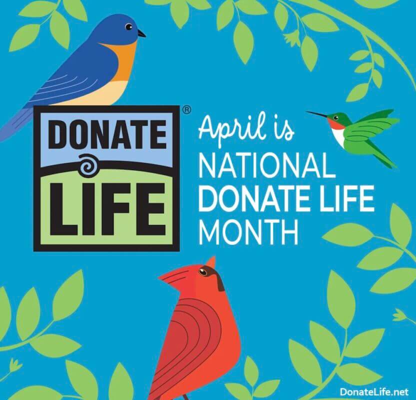 National Donate Life Month 2025 Image of singing birds.